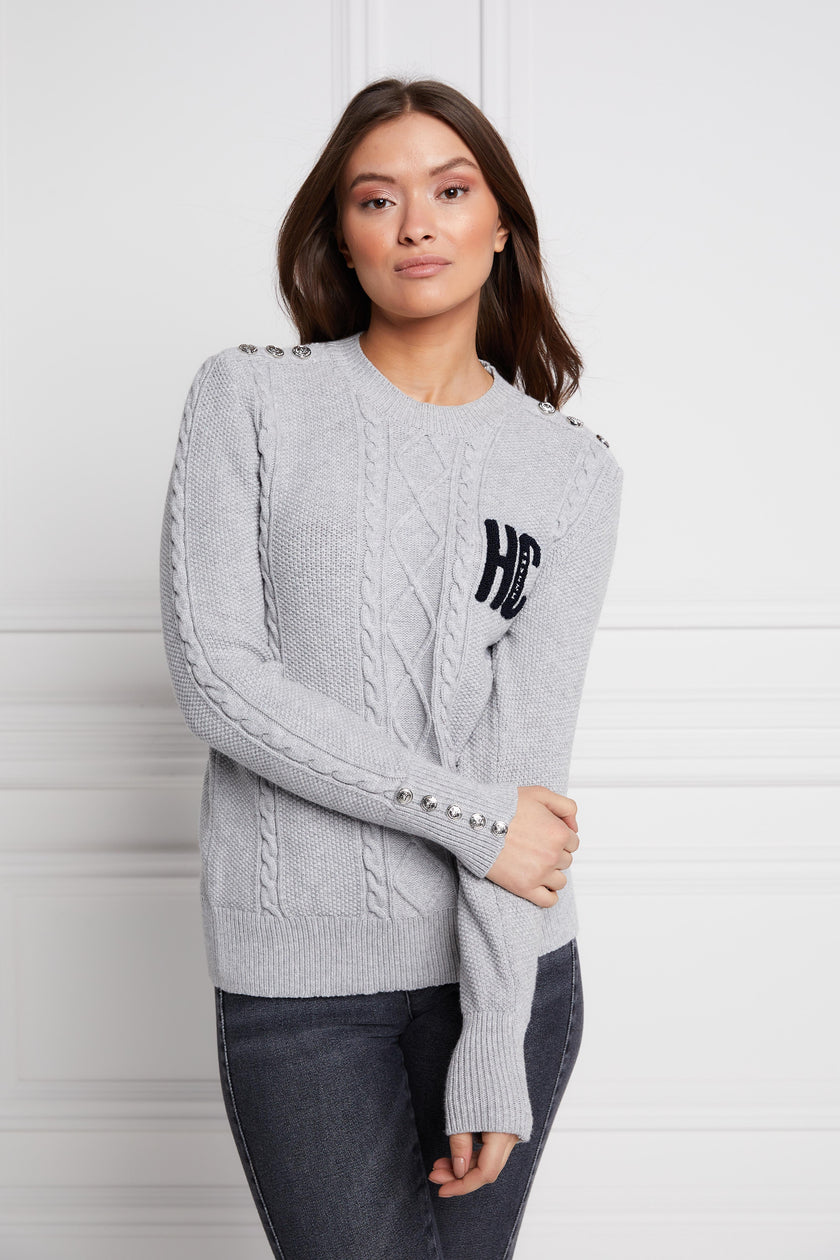 Varsity Cable Knit (Mid Grey Marl)