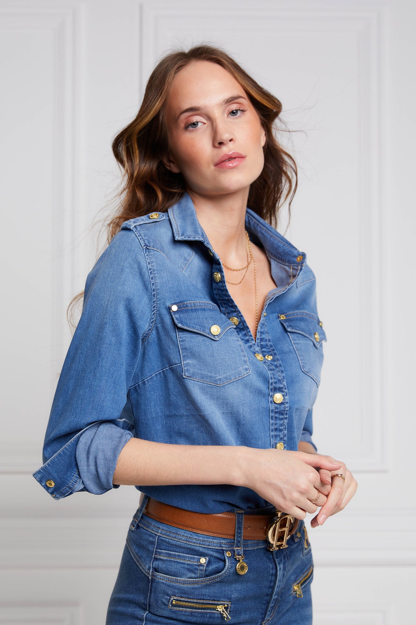 Western Denim Shirt (Indigo)