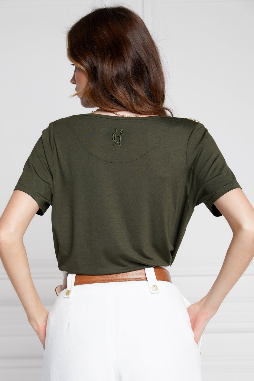 Relax Fit V-Neck Tee (Khaki)