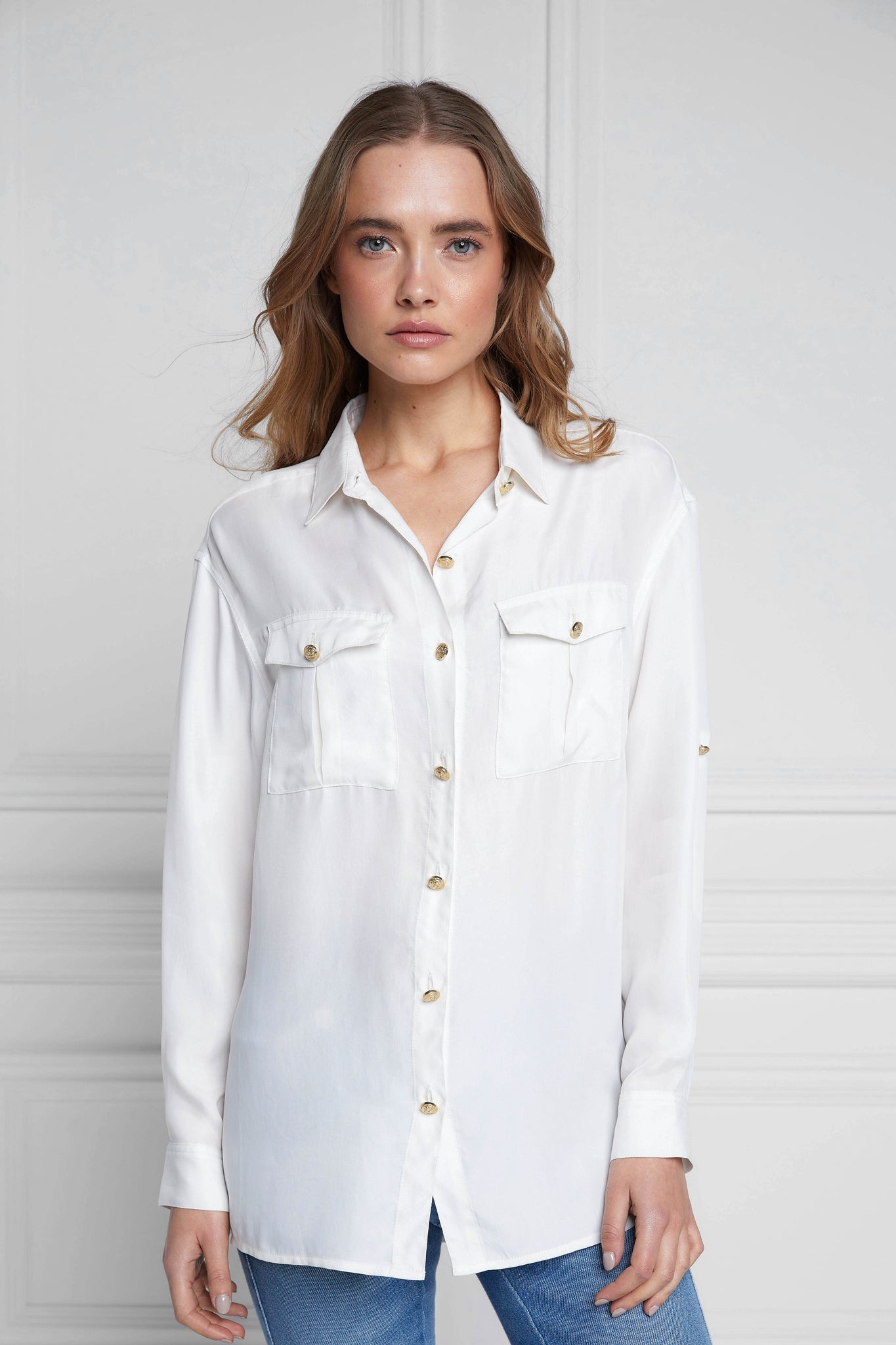 Relaxed Fit Military Shirt (Cream)