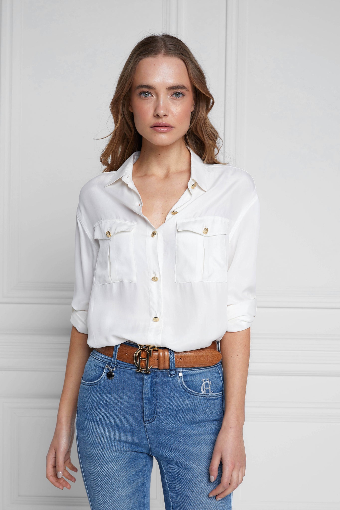 Relaxed Fit Military Shirt (Cream)