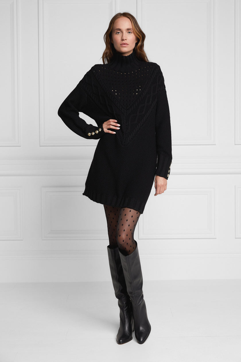 Cable Knit Dress (Black)