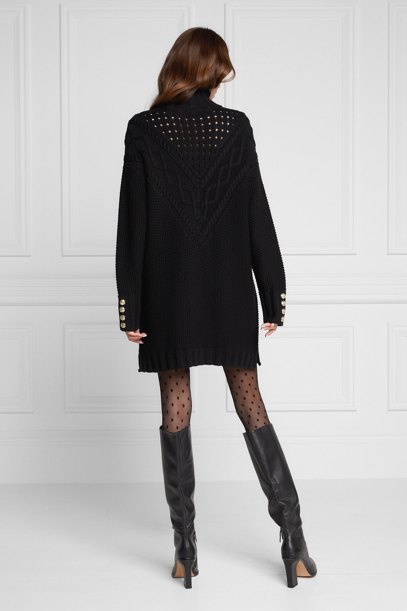 Cable Knit Dress (Black)