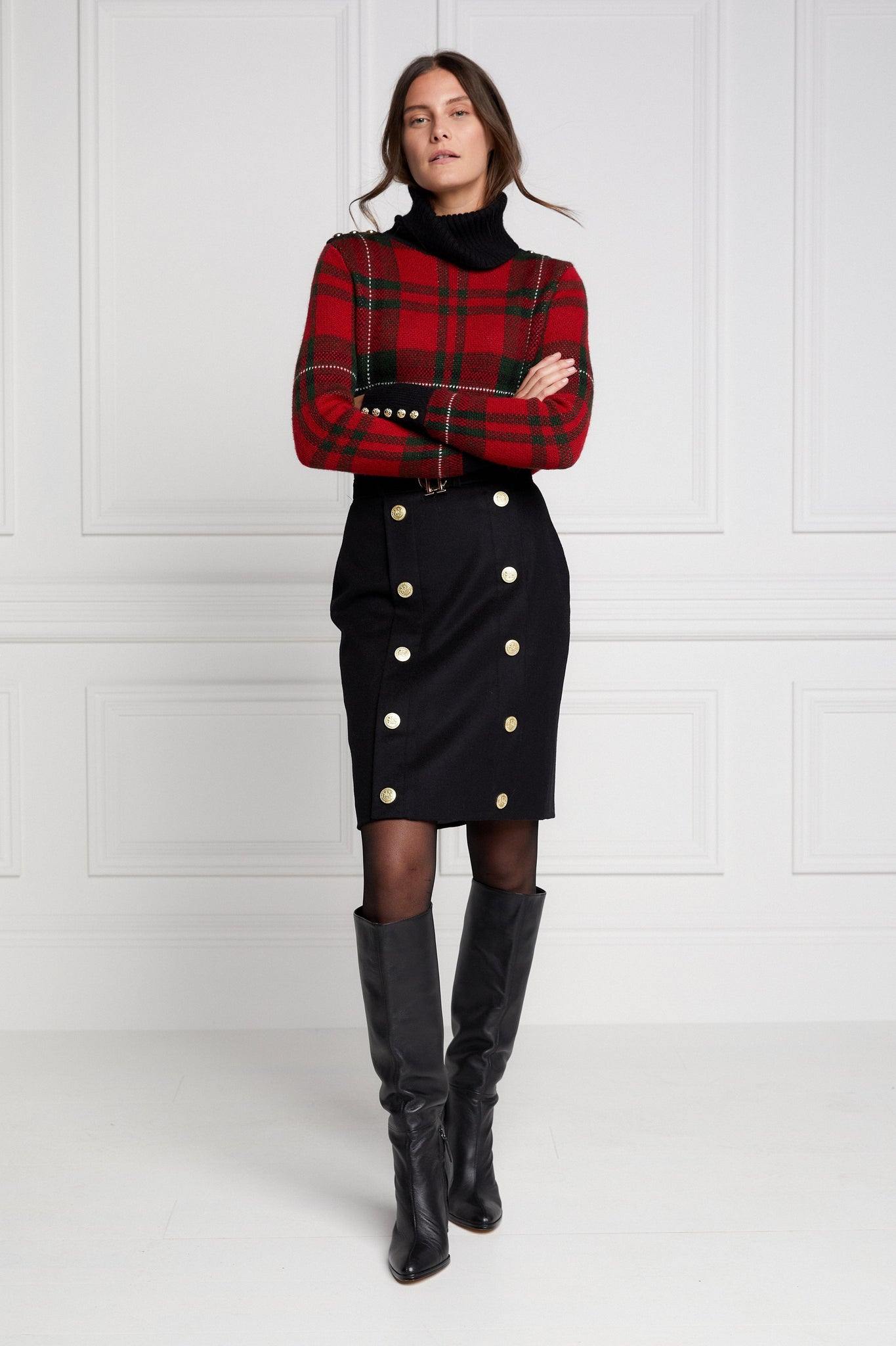 Heritage Knit Jumper (Red Tartan)