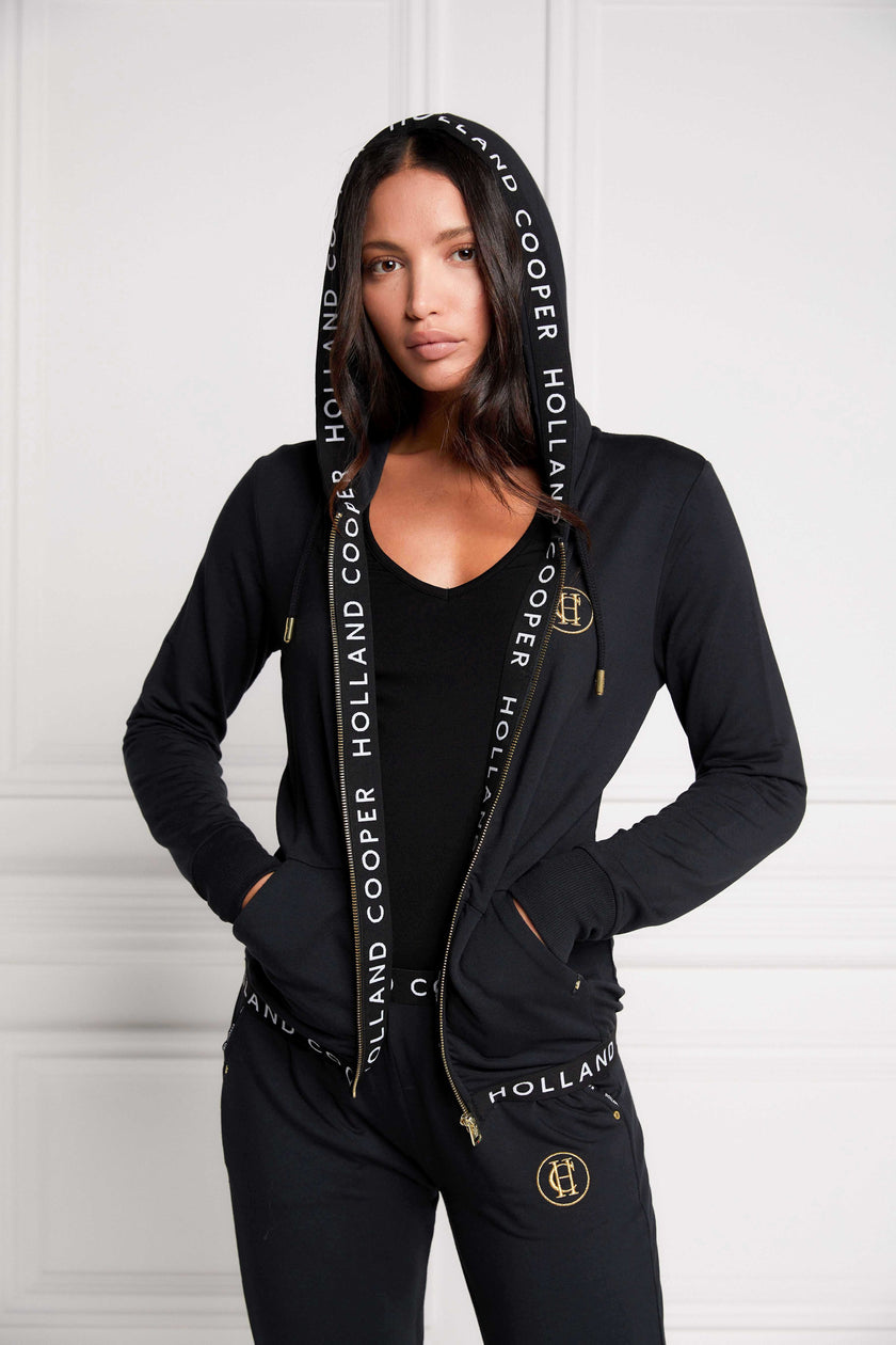 Zip Lounge Hoodie (Black)