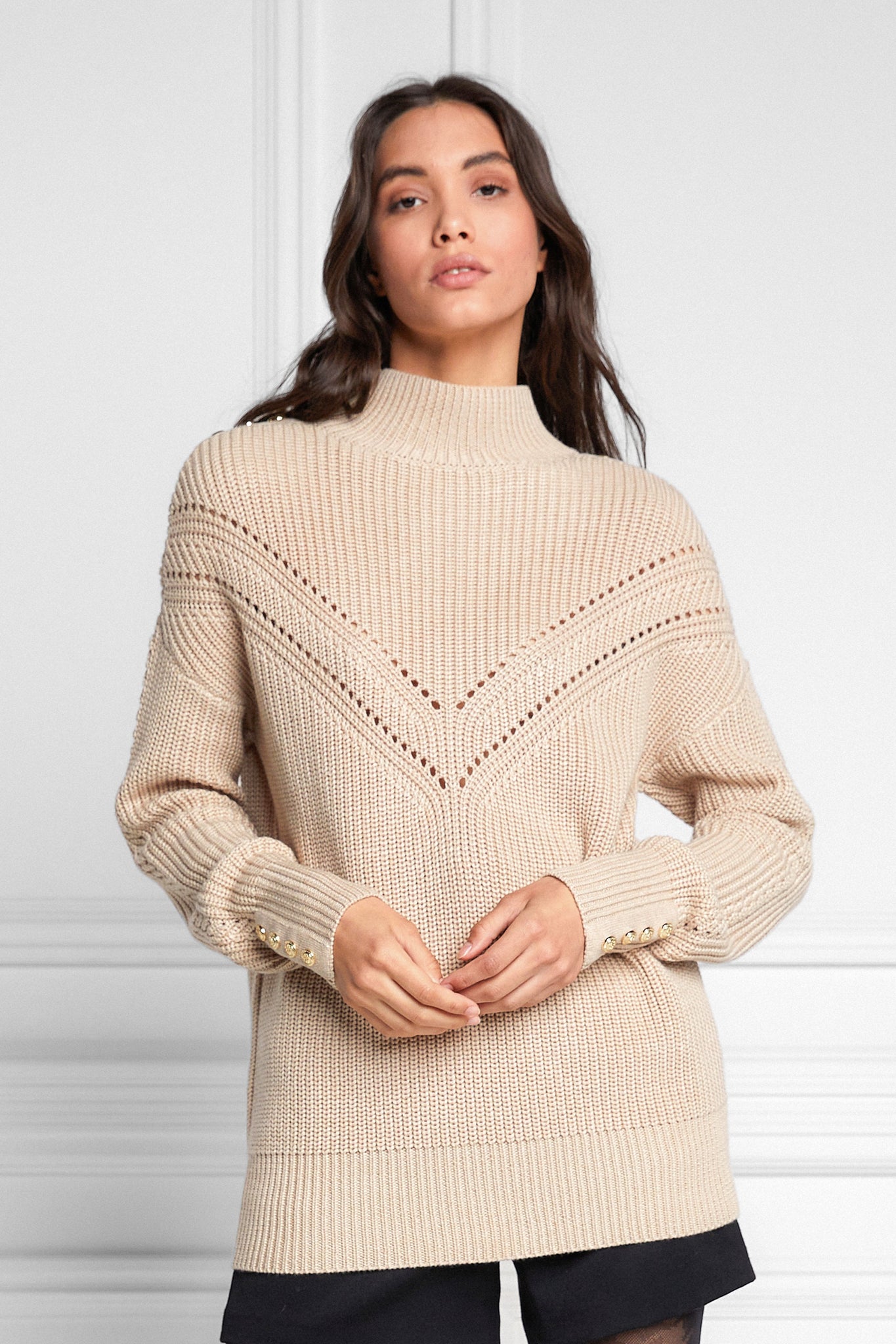 Chunky Pointelle Knit (Oatmeal Marl)