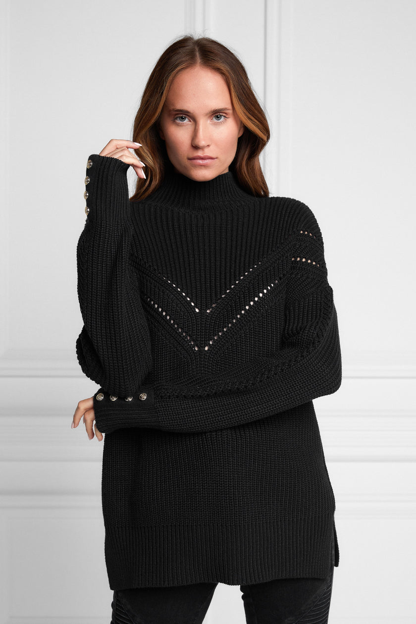 Chunky Pointelle Knit (Black)