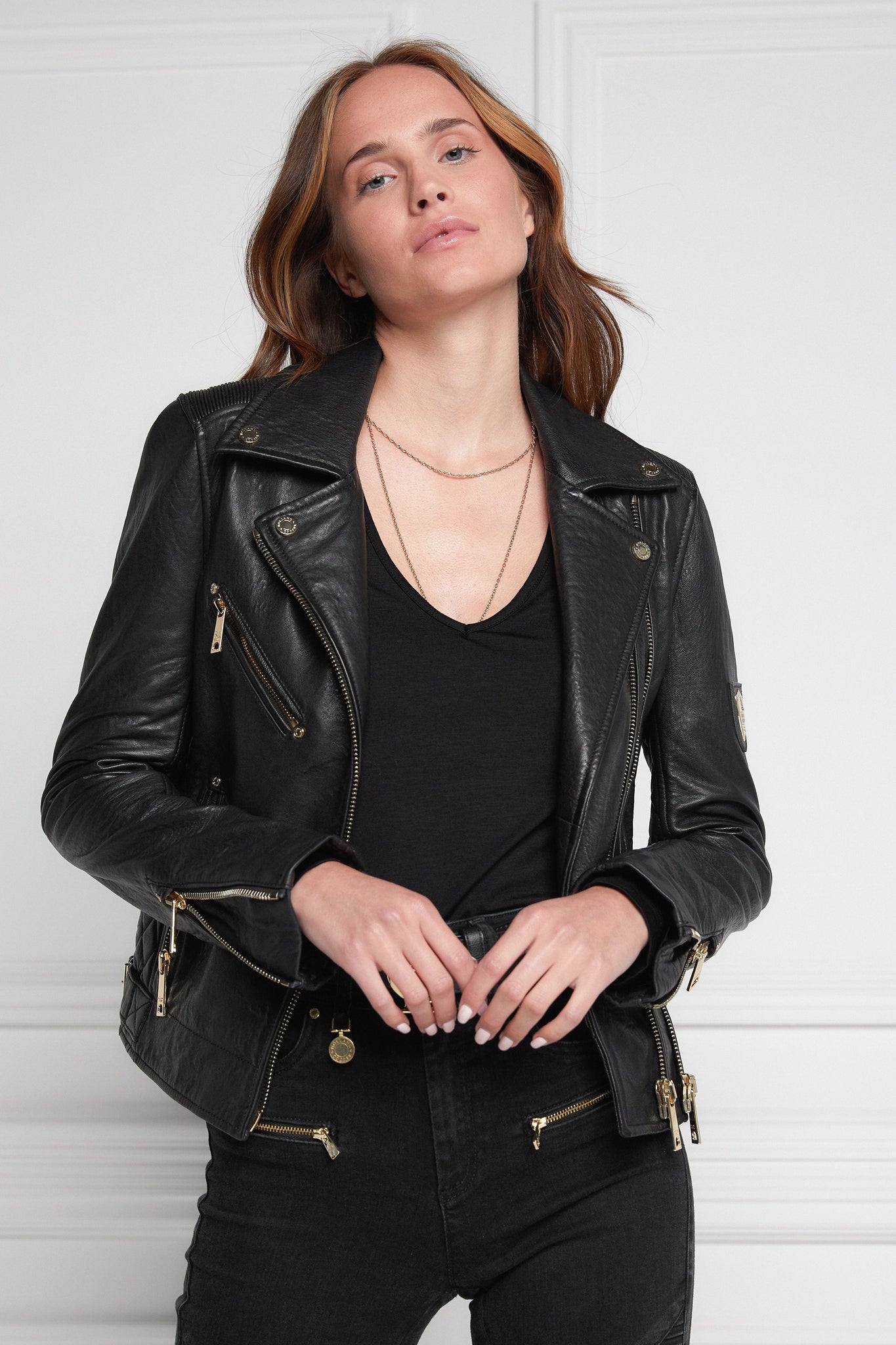 Leather Biker Jacket (Black)