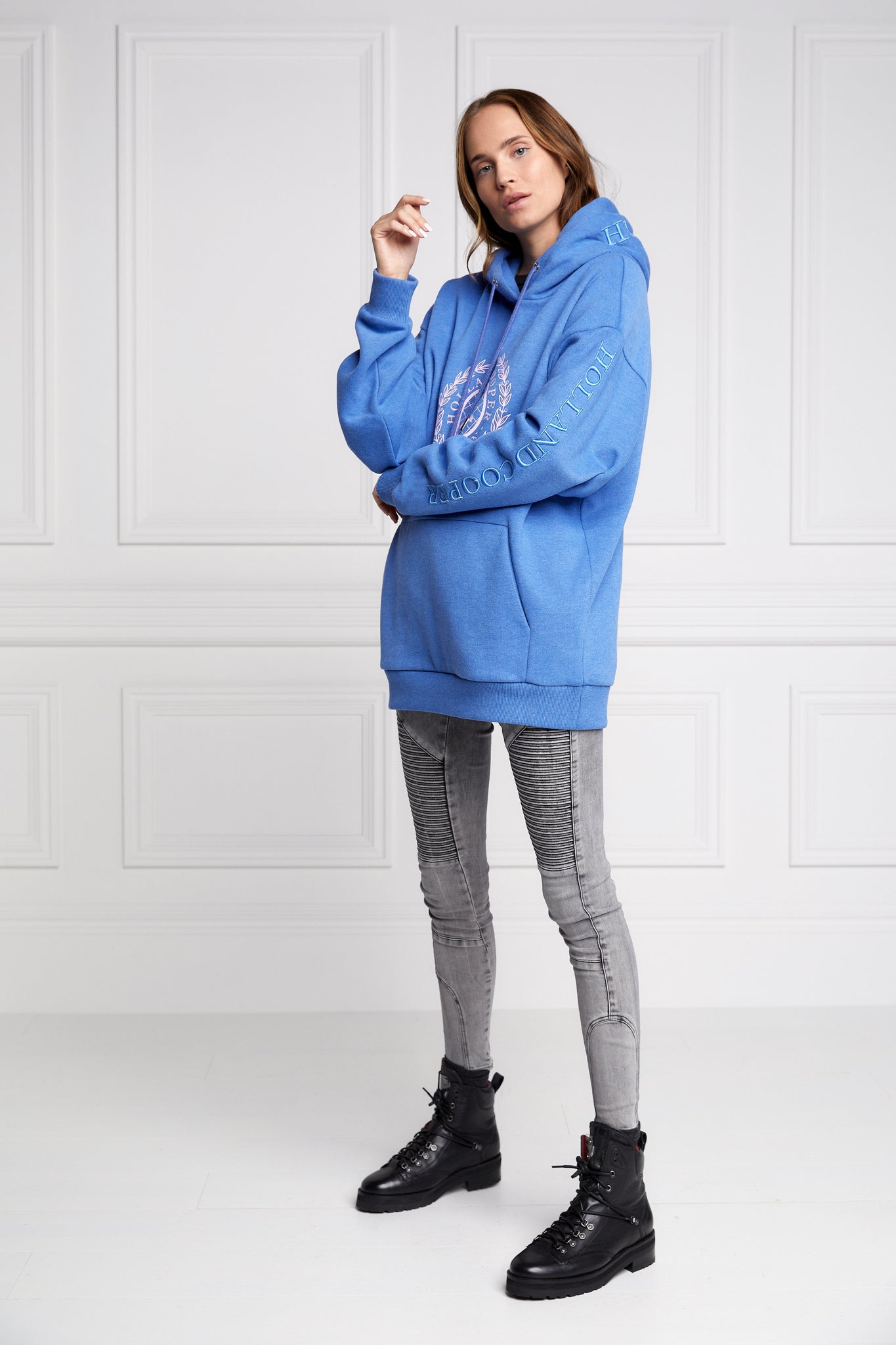 London Crest One Size Hoodie (Deep Cobalt Marl)