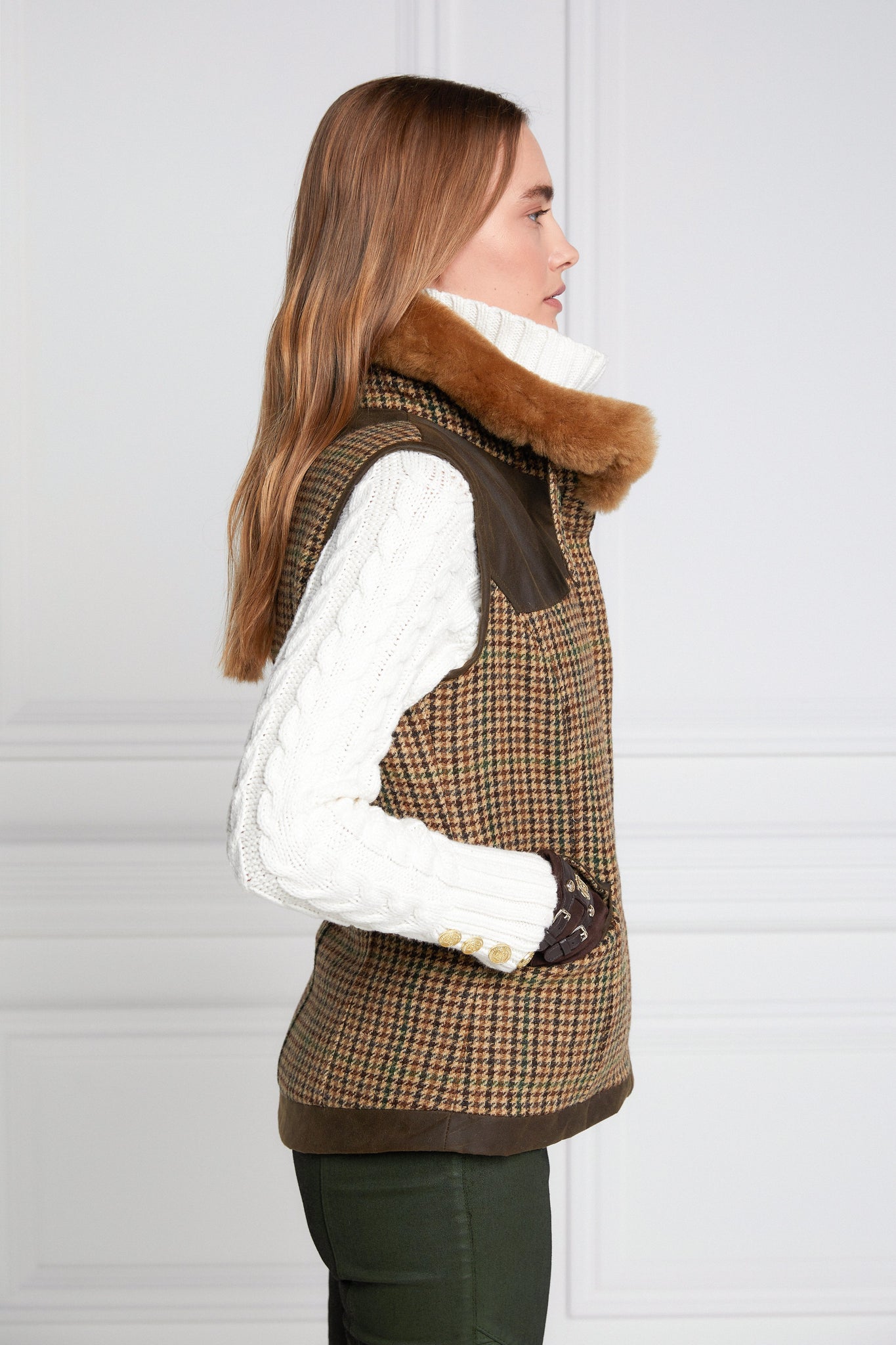 Aviator Gilet (Hailes Green Tweed)