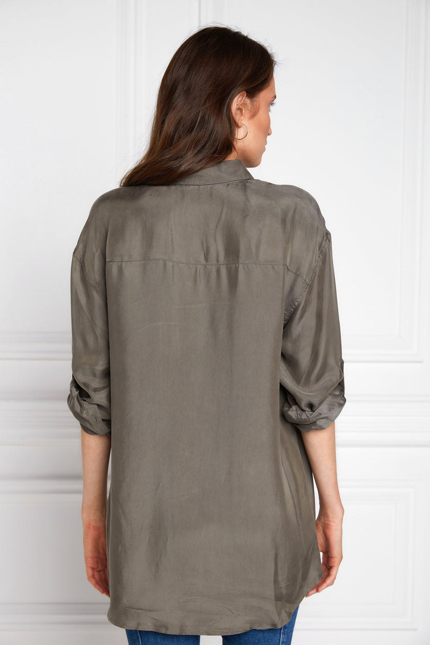 Relaxed Fit Military Shirt (Misty Khaki)