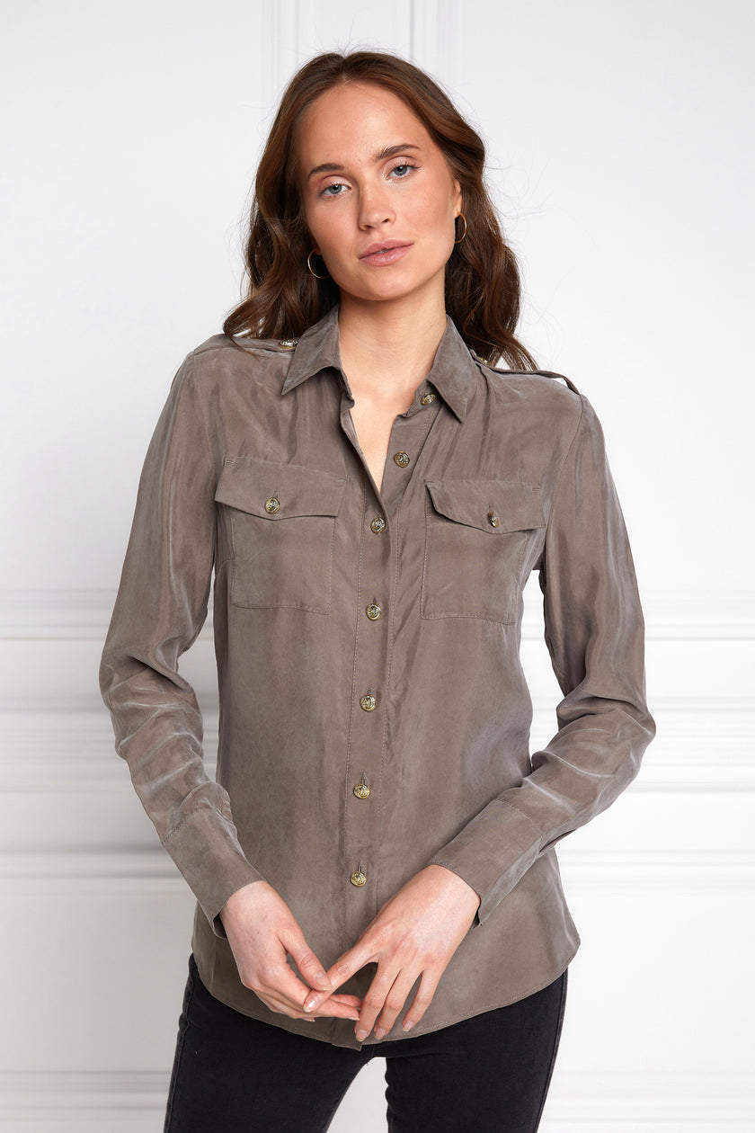 Luxury Cupro Shirt (Misty Khaki)