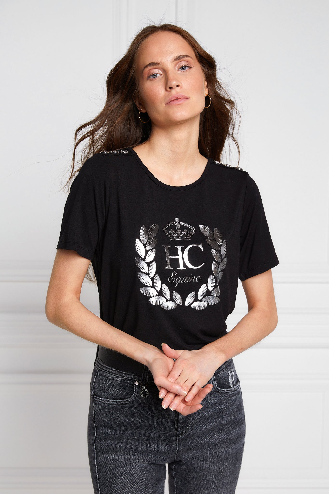 HC Equine Laurel Tee (Black Silver)