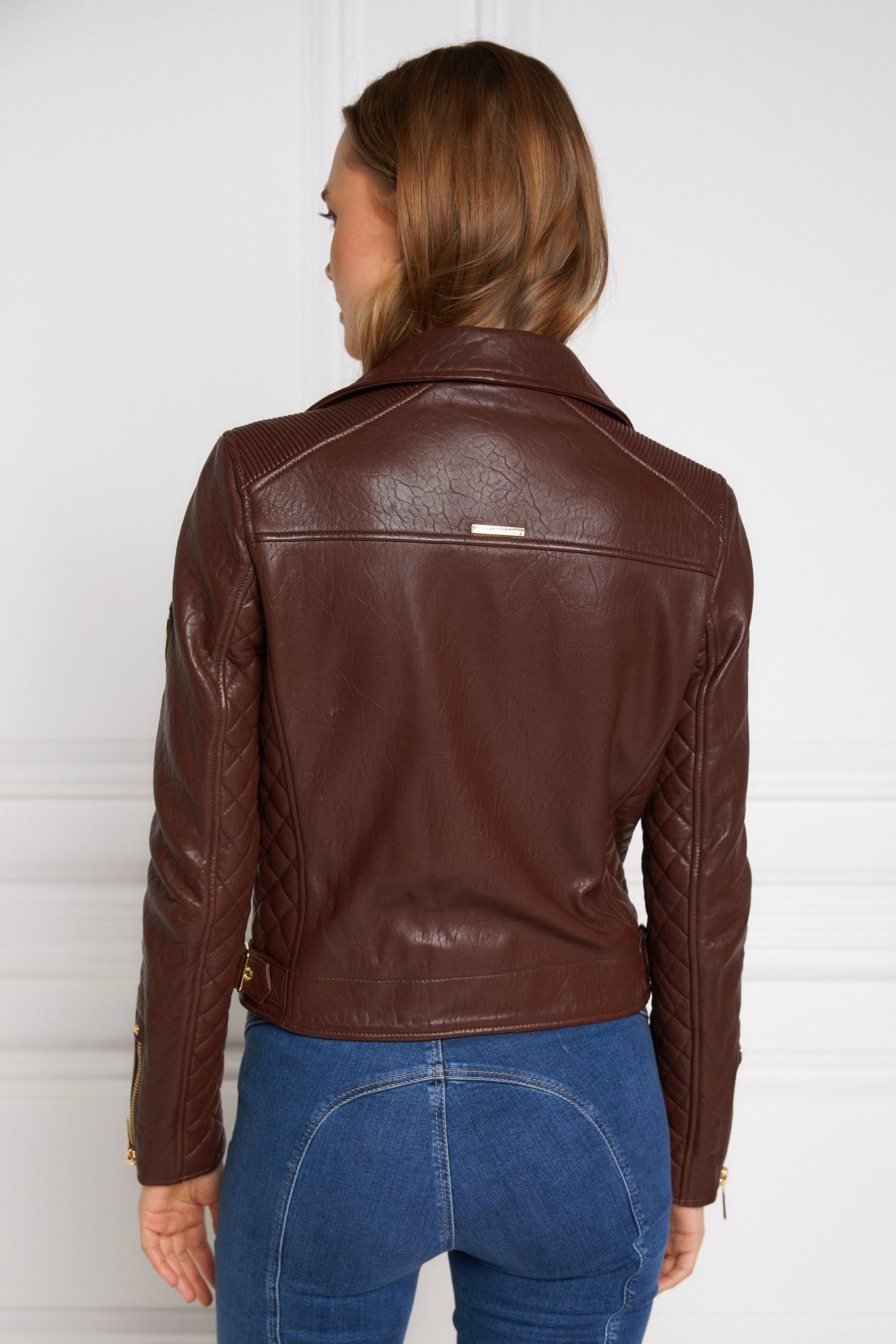 Leather Biker Jacket (Chocolate)