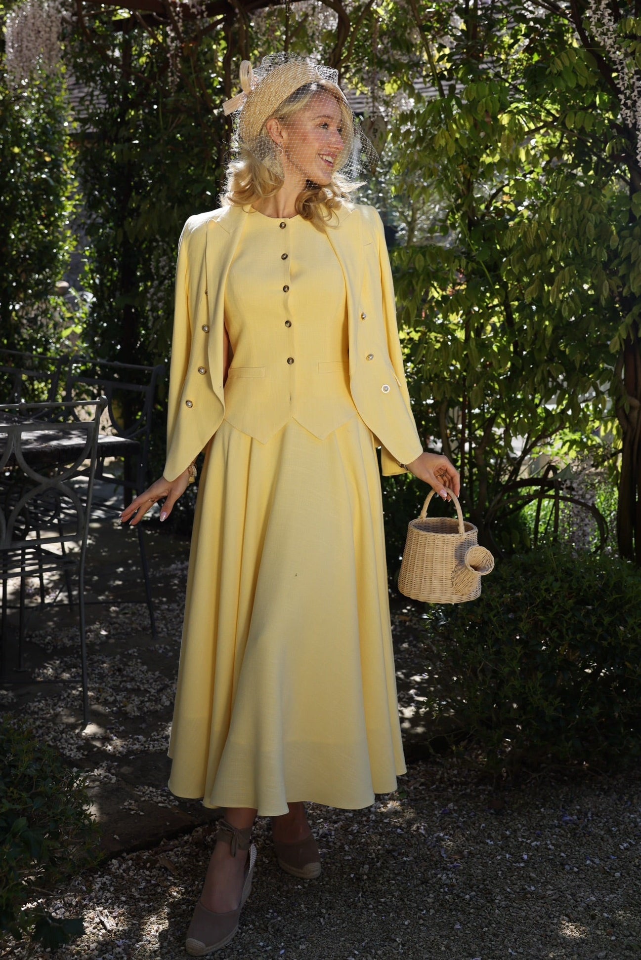 360 Maxi Linen Circle Skirt (Lemon Linen)