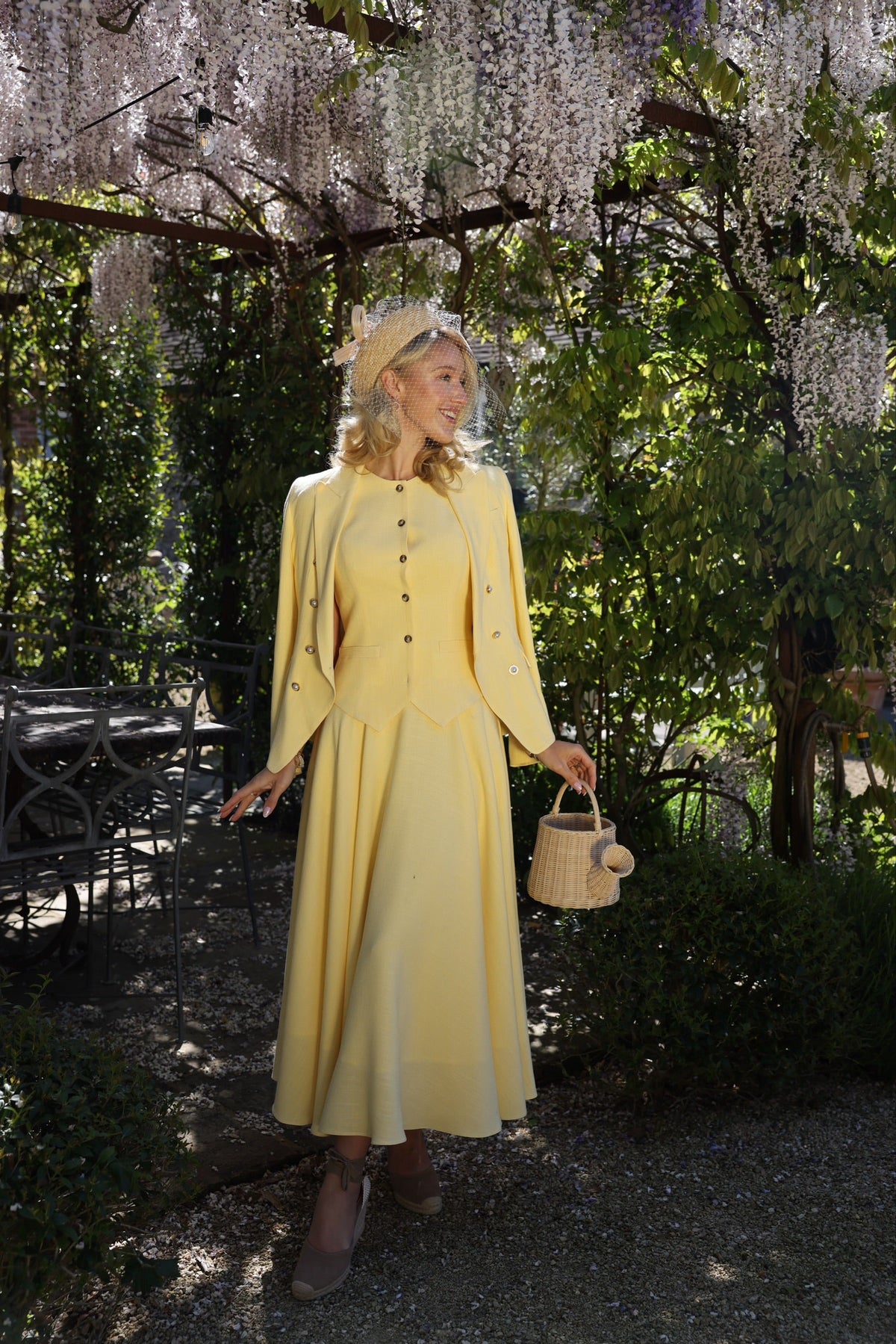 360 Maxi Linen Circle Skirt (Lemon Linen)
