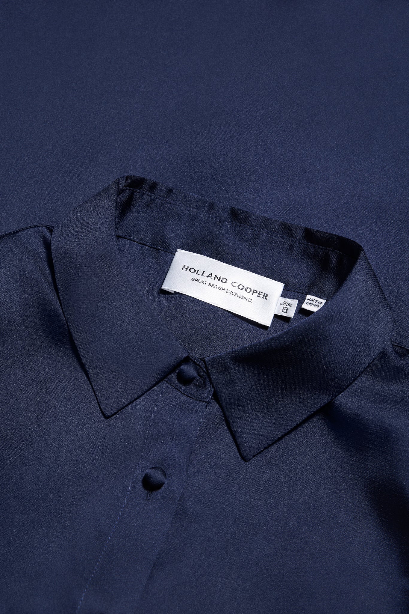 Iona Satin Shirt (Deep Navy)