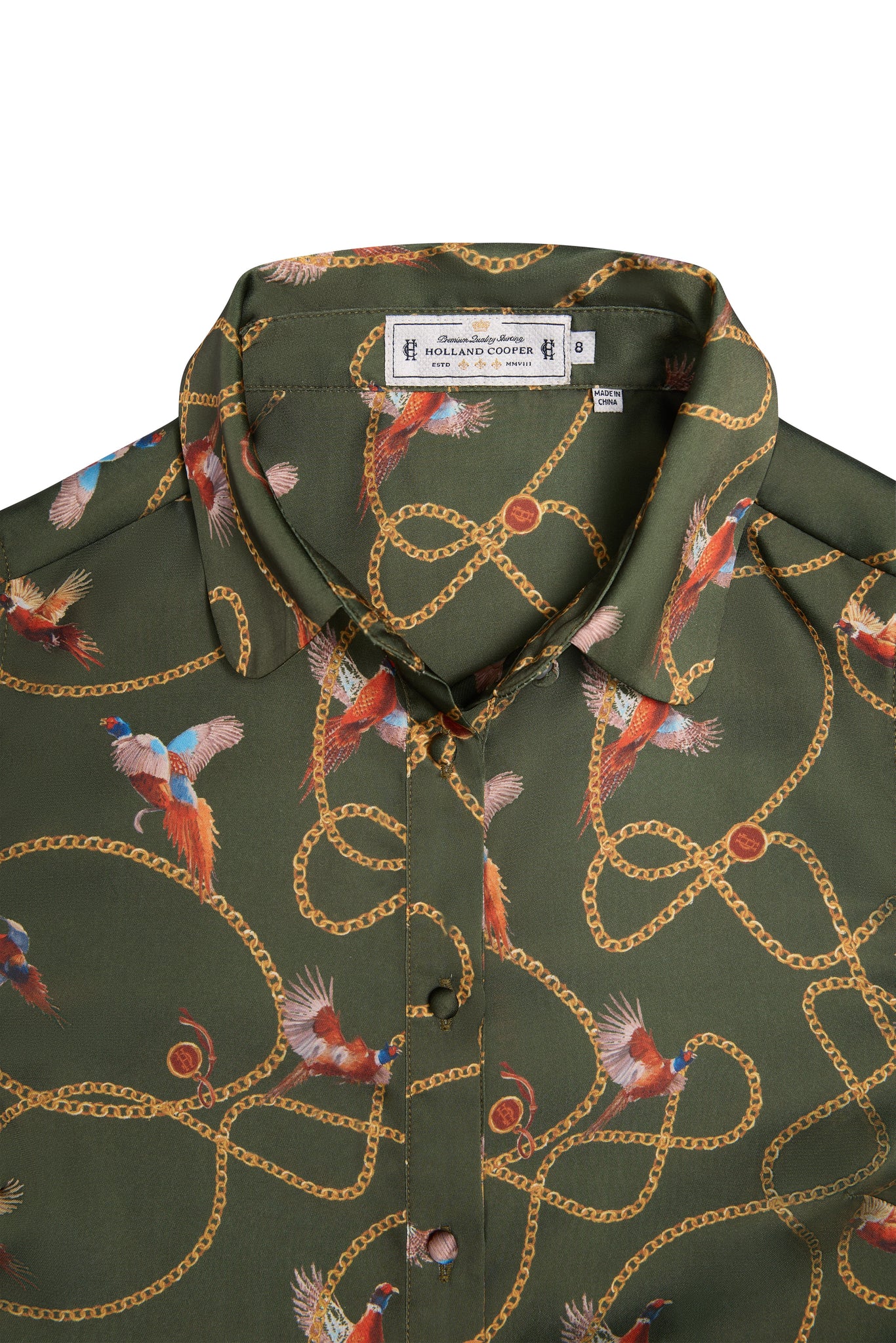 Isla Satin Shirt (Khaki Pheasant)