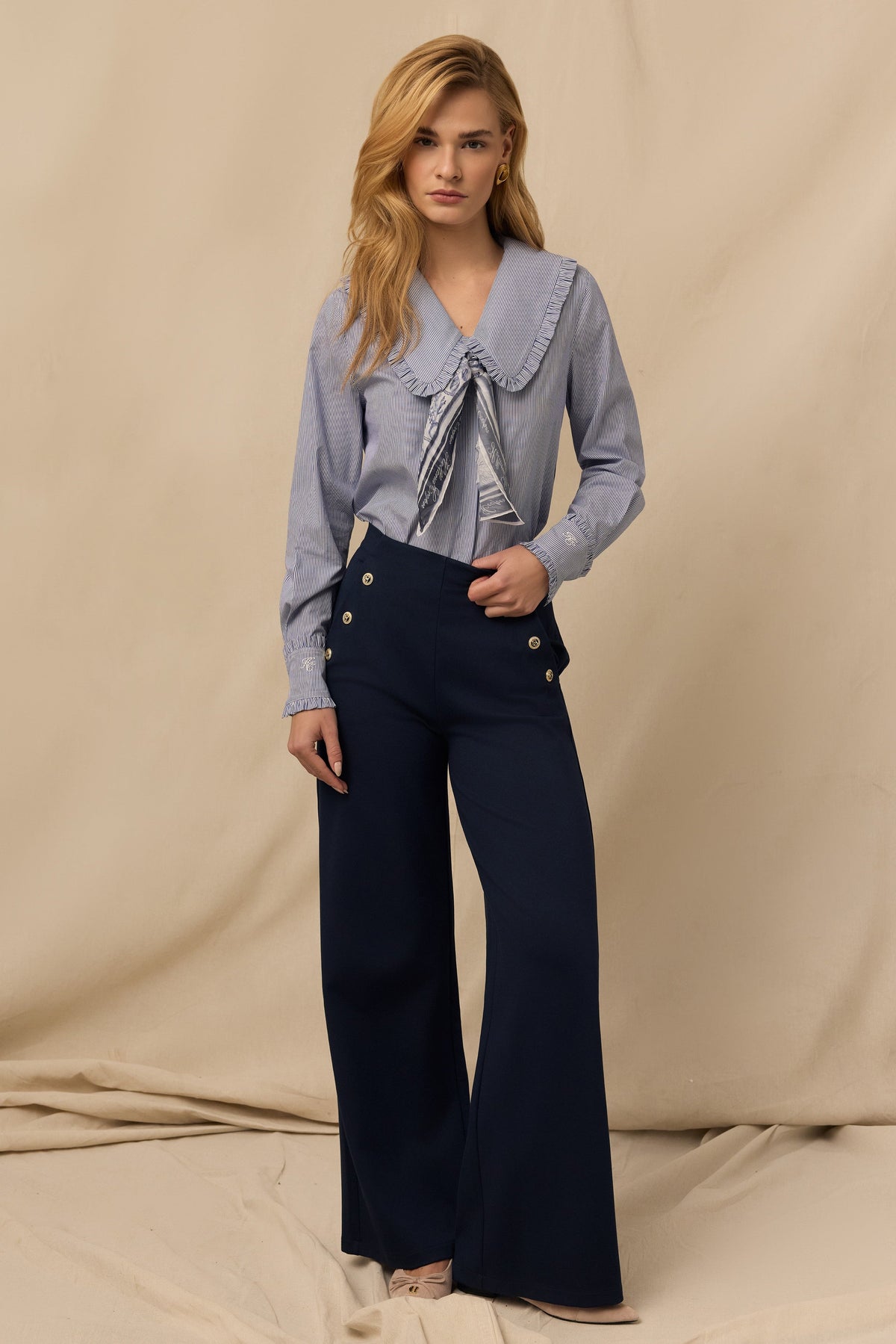 Jersey Amoria Wide Leg (Ink Navy)