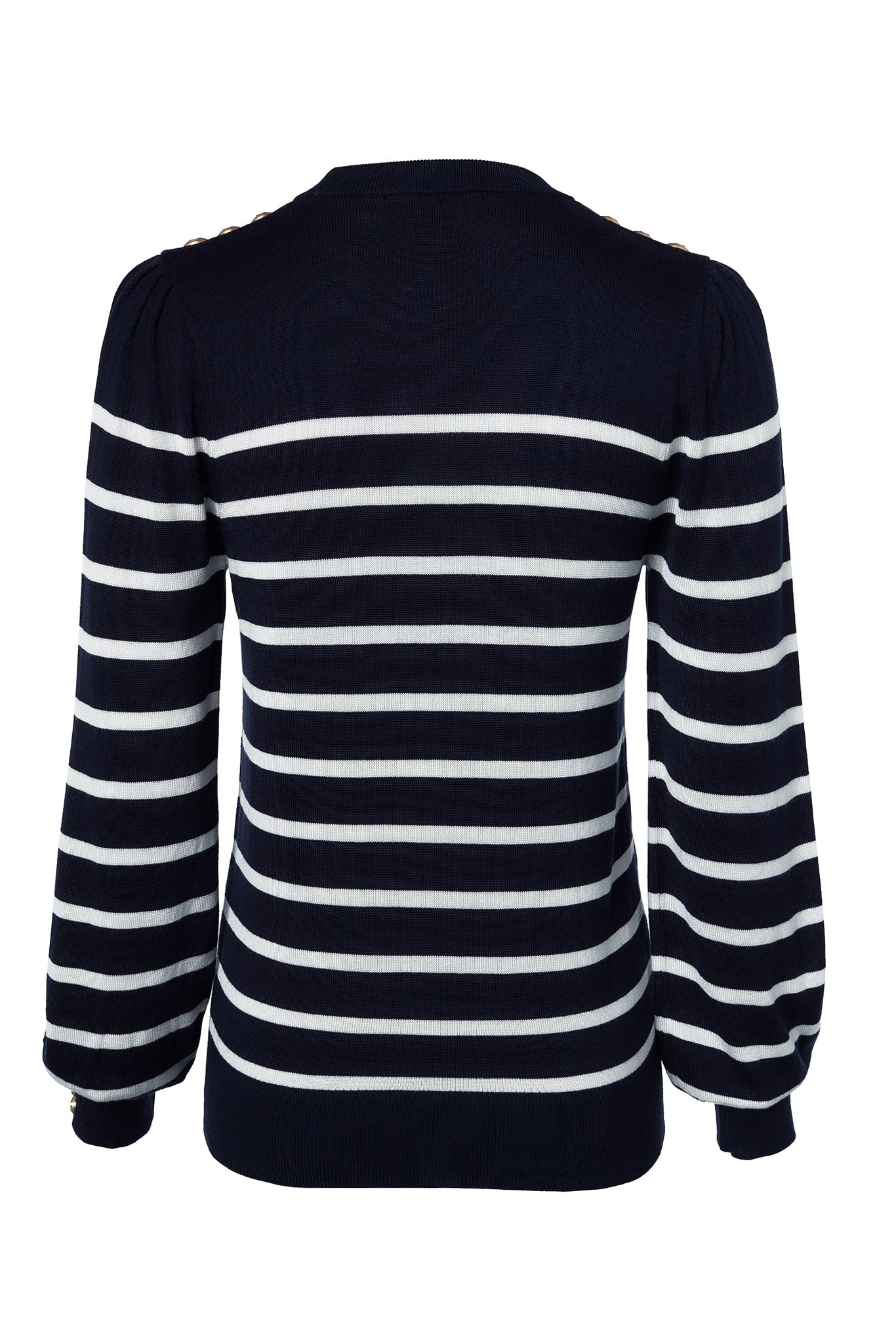 Kelsie Crew Neck Knit (Ink Navy Stripe)