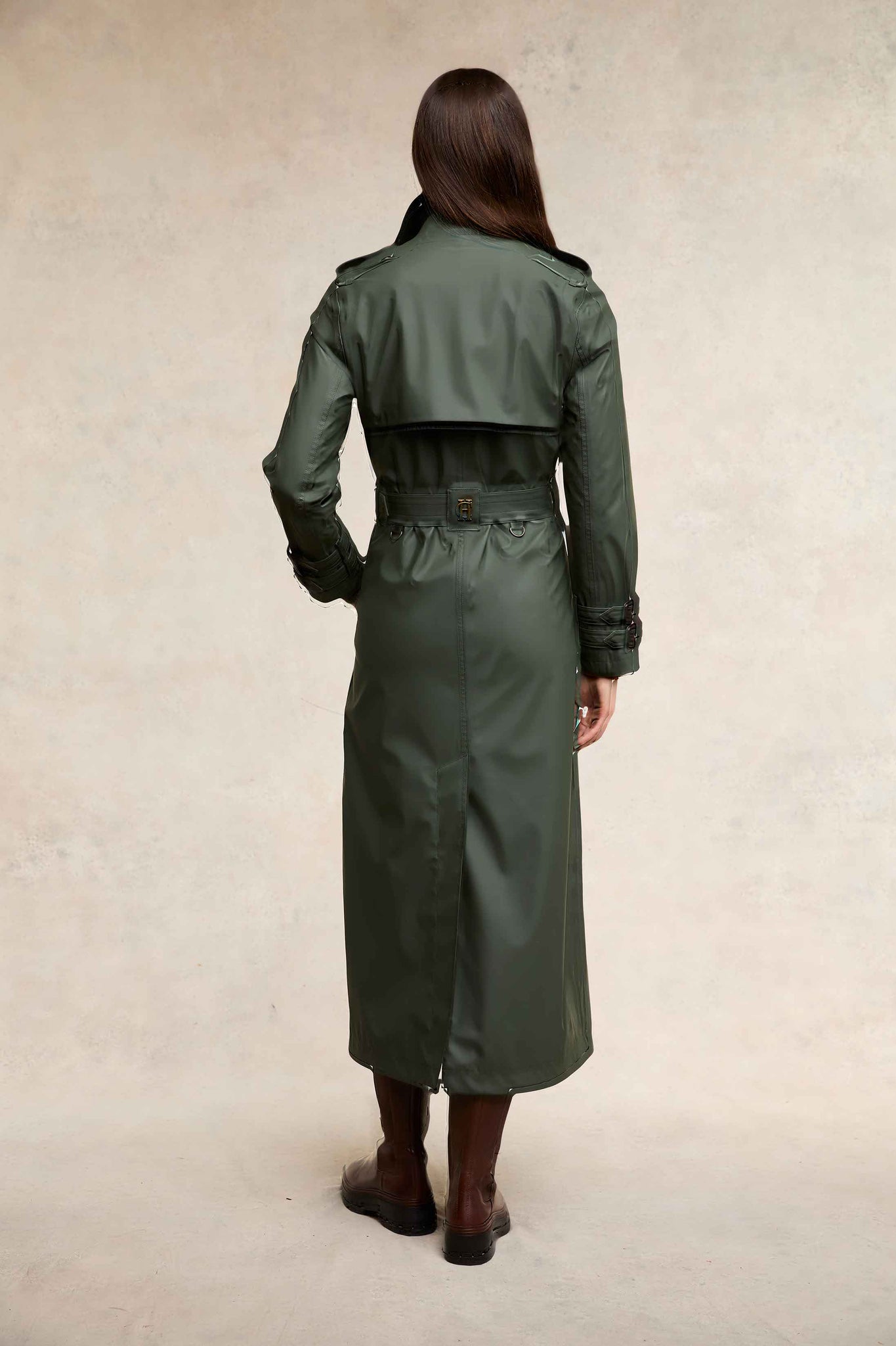 Full Length Kendal Waterproof Trench Coat (Evergreen)