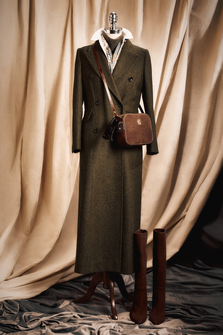 Kensington Coat (Dark Green Herringbone)