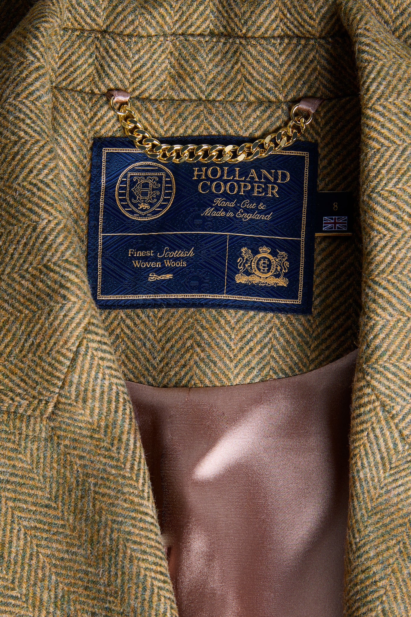 Kensington Double Breasted Blazer (Moss Herringbone)