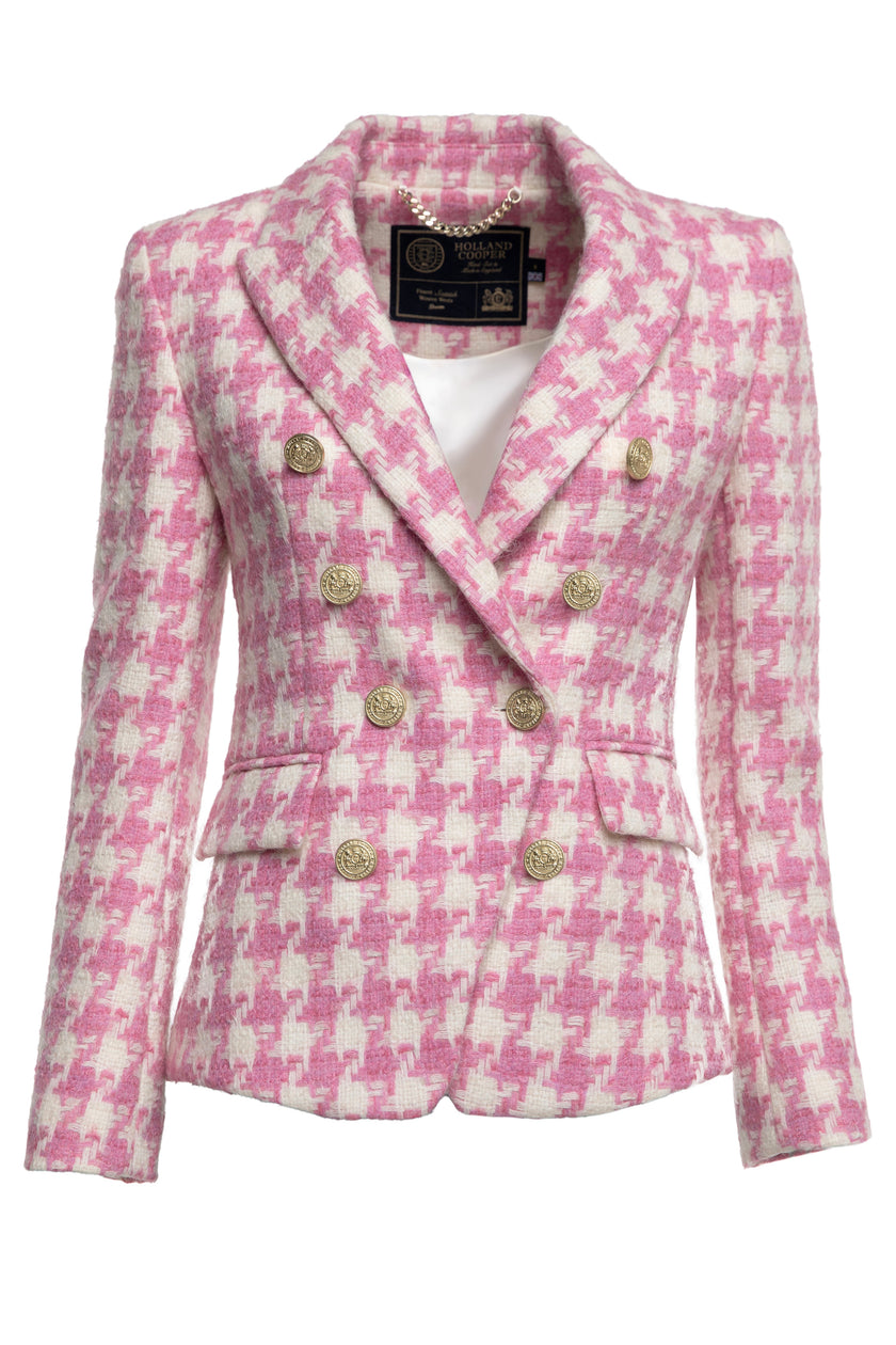 Knightsbridge Blazer (Pink Large Scale Houndstooth)