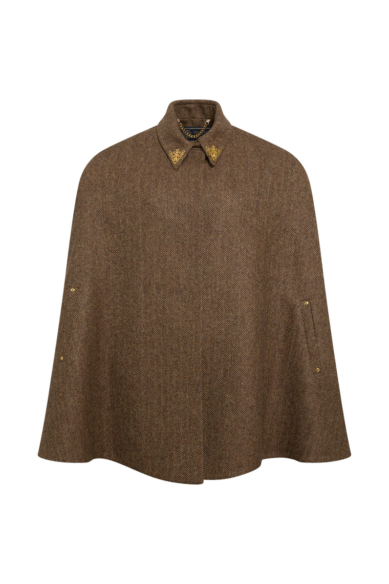 Knightsbridge Cape (Large Scale Brown Herringbone)