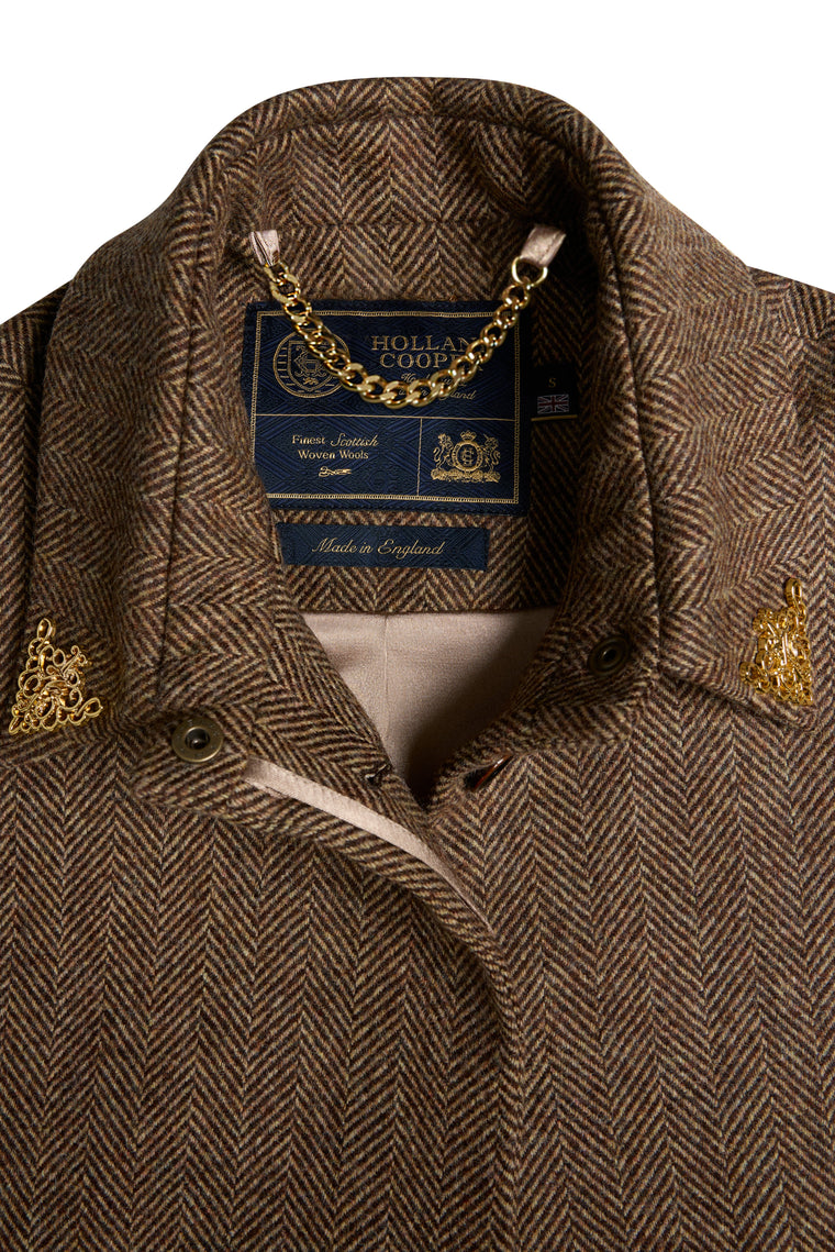 Knightsbridge Cape (Large Scale Brown Herringbone)