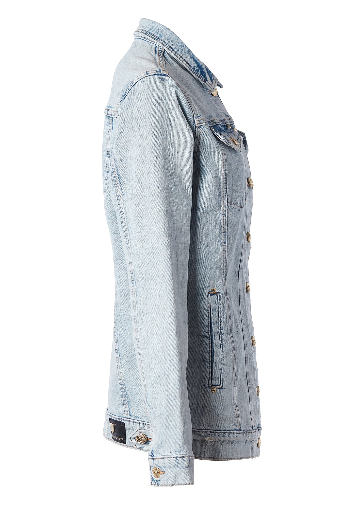 Longline Denim Jacket (Light Denim Wash)