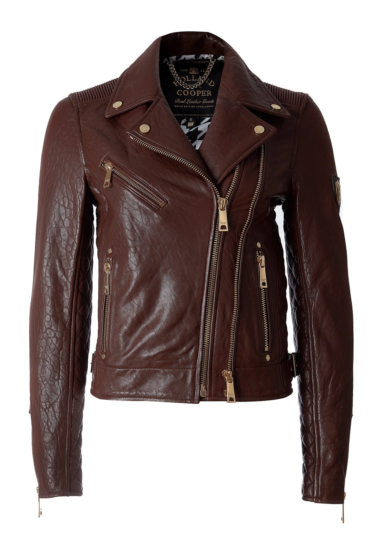 Leather Biker Jacket (Chocolate)