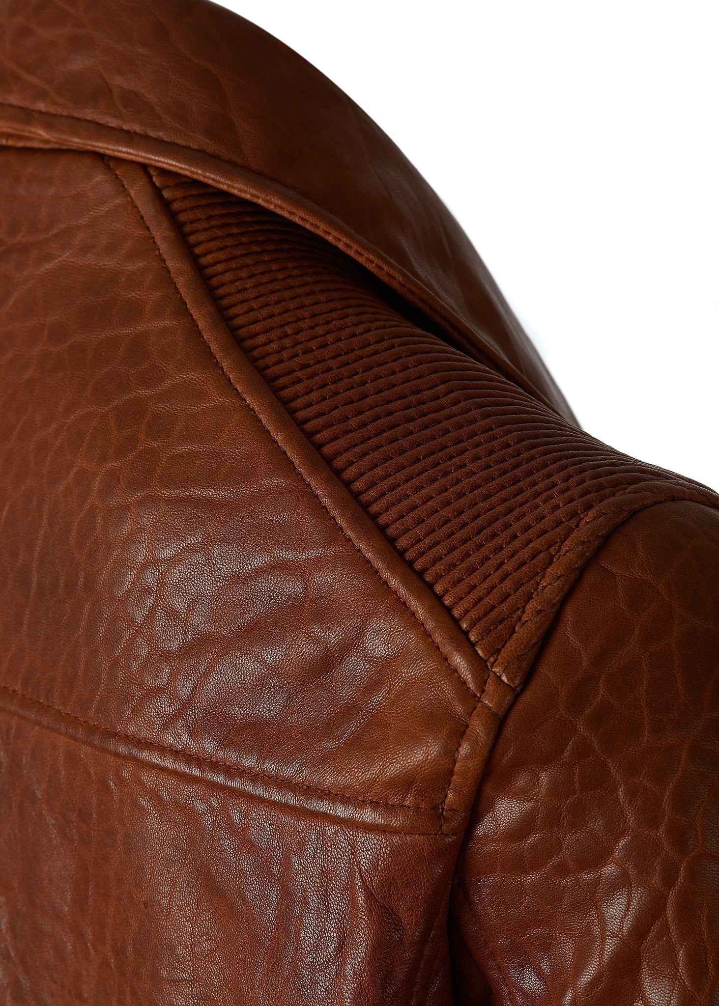 Leather Biker Jacket (Tan)