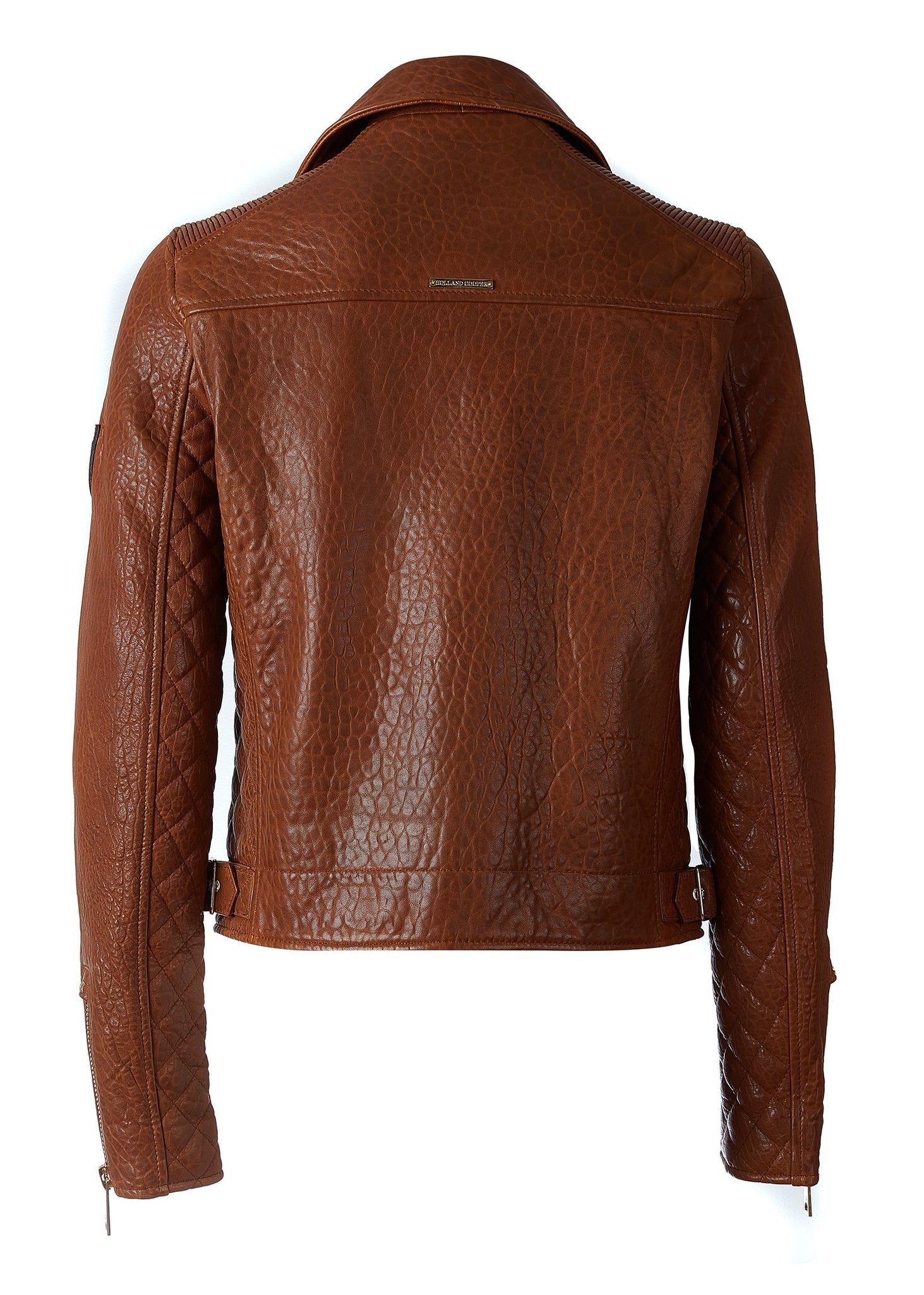 Leather Biker Jacket (Tan)