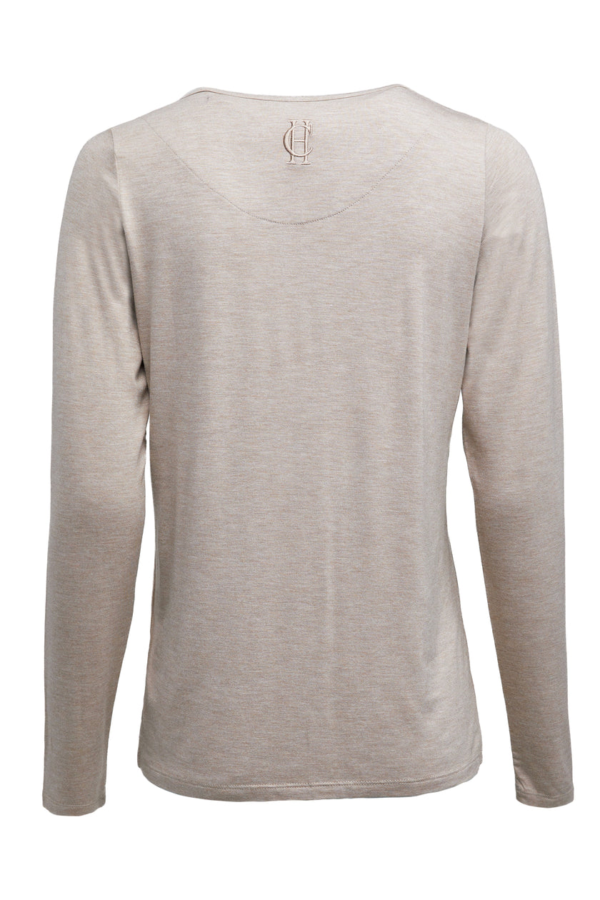 Long Sleeve V-Neck Tee (Oatmeal)