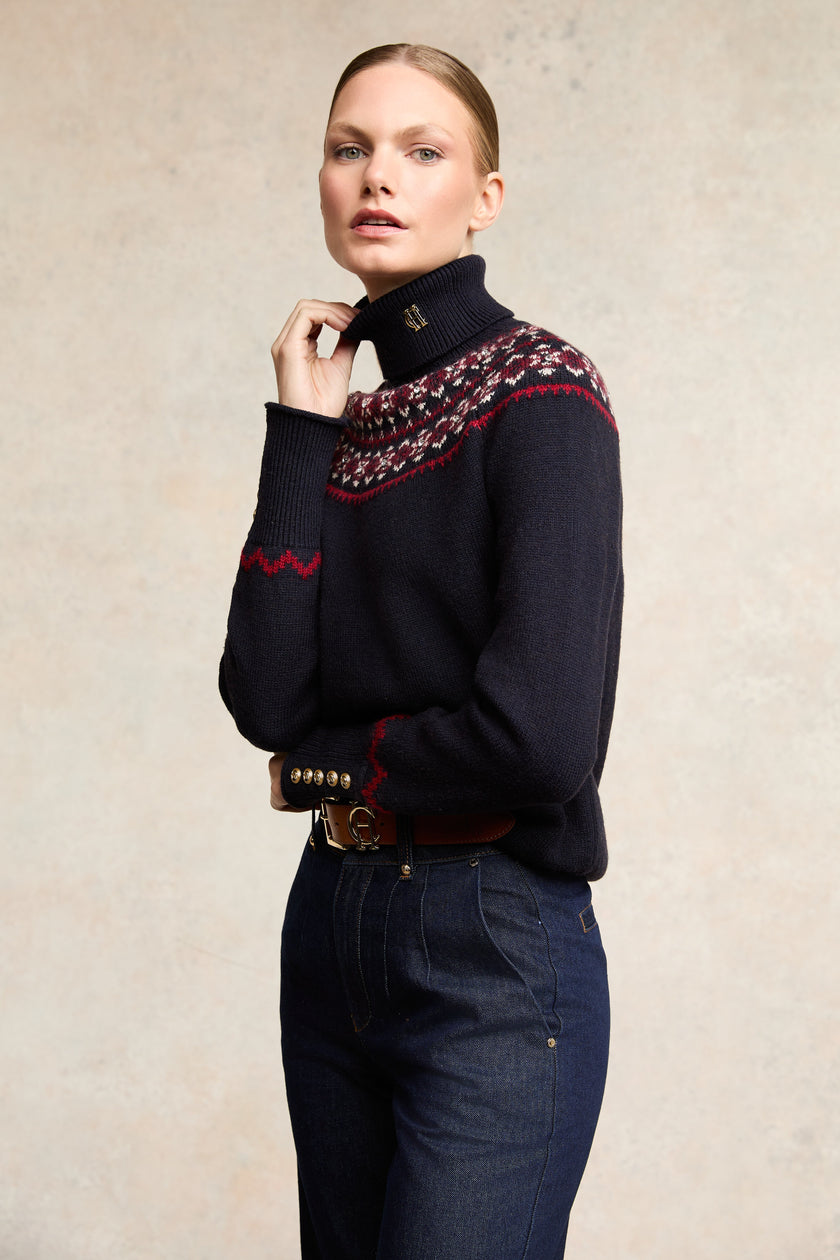 Jennifer Roll Neck Knit (Ink Navy)