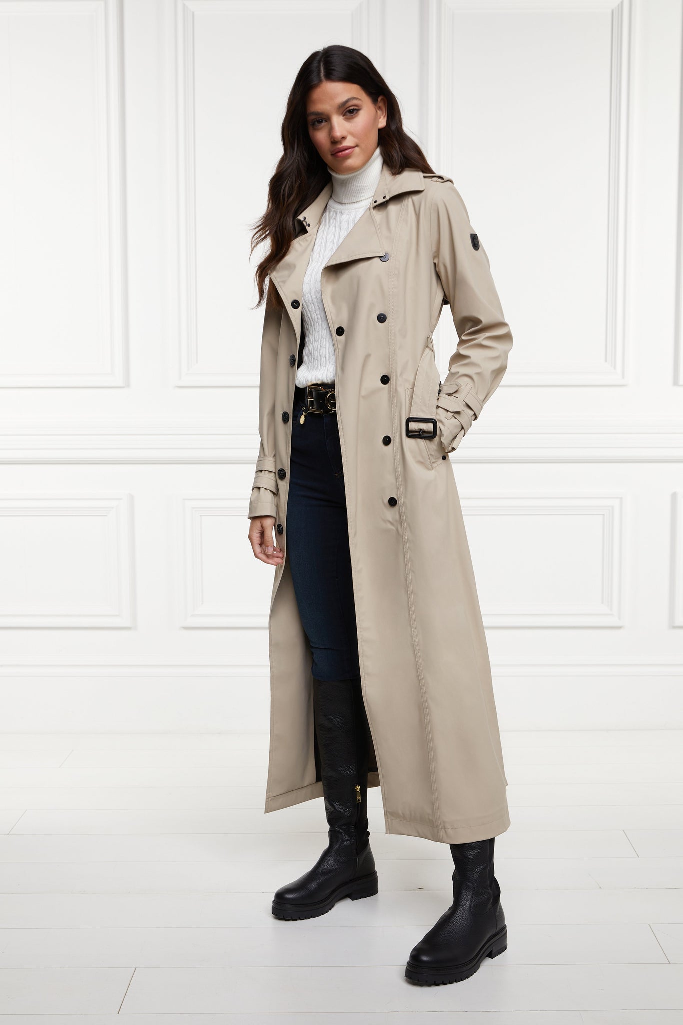 Full Length Kendal Waterproof Trench Coat (Stone)