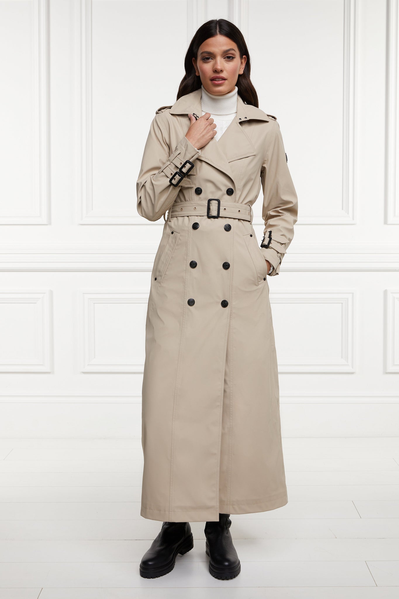 Full Length Kendal Waterproof Trench Coat (Stone)