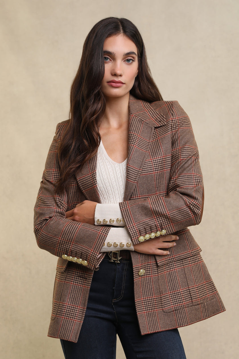 Paddington Blazer (Clarence Check Merlot)