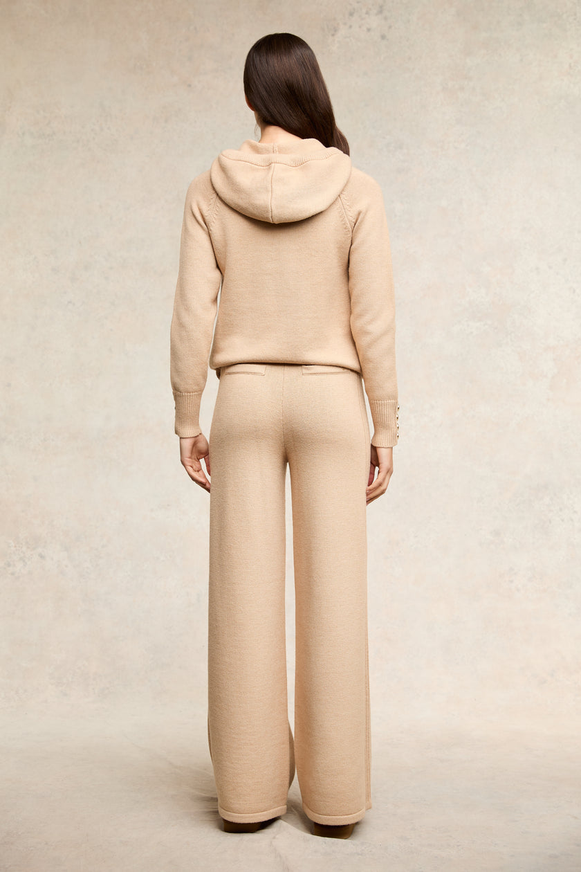 Verbier Knitted Hoodie (Light Camel)