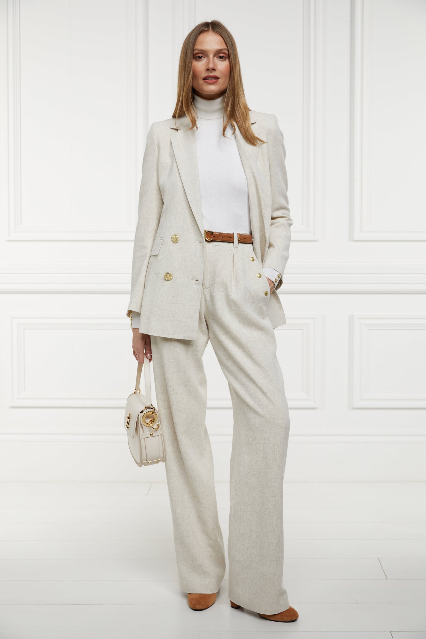 Belgravia Wide Leg Trouser (Natural Linen)