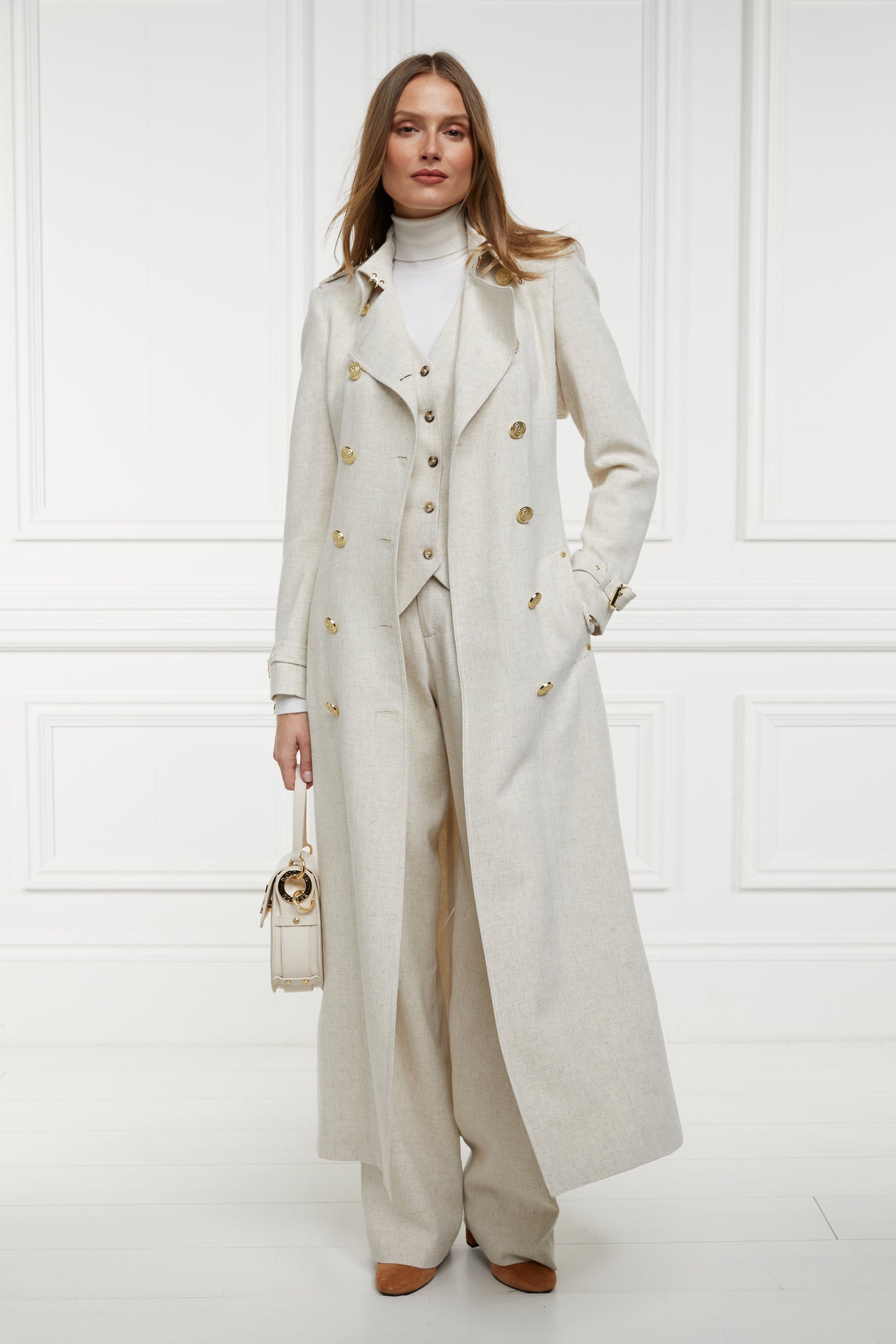 Full Length Marlborough Trench Coat (Natural Linen)