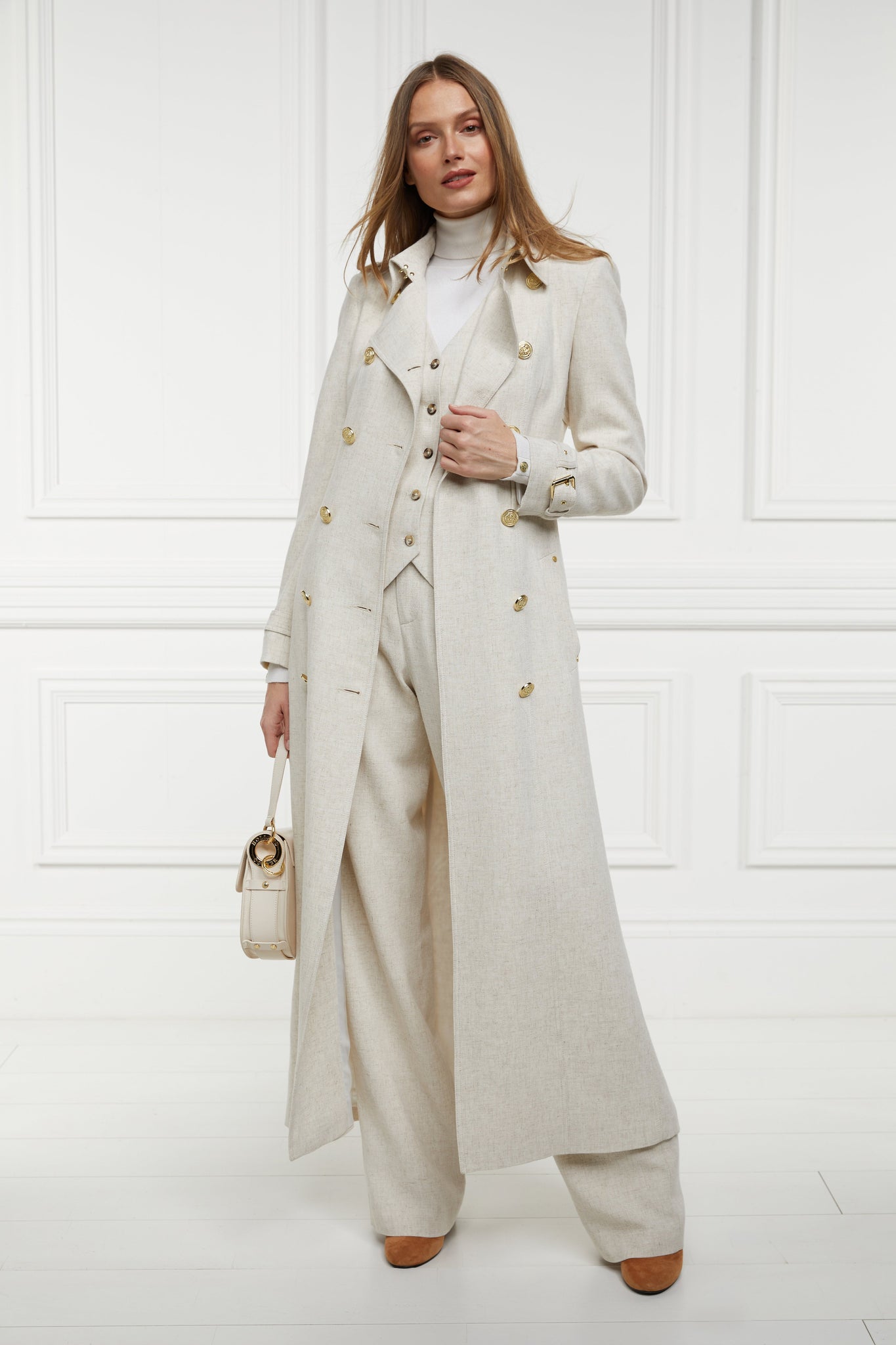 Full Length Marlborough Trench Coat (Natural Linen)