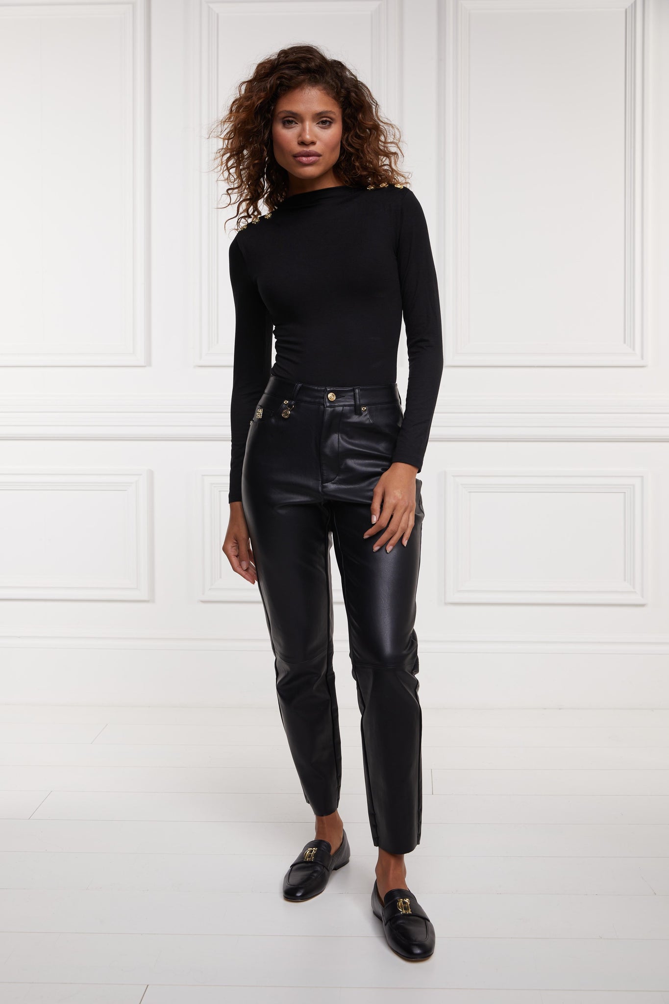 Dunwick Faux Leather Pant (Black)