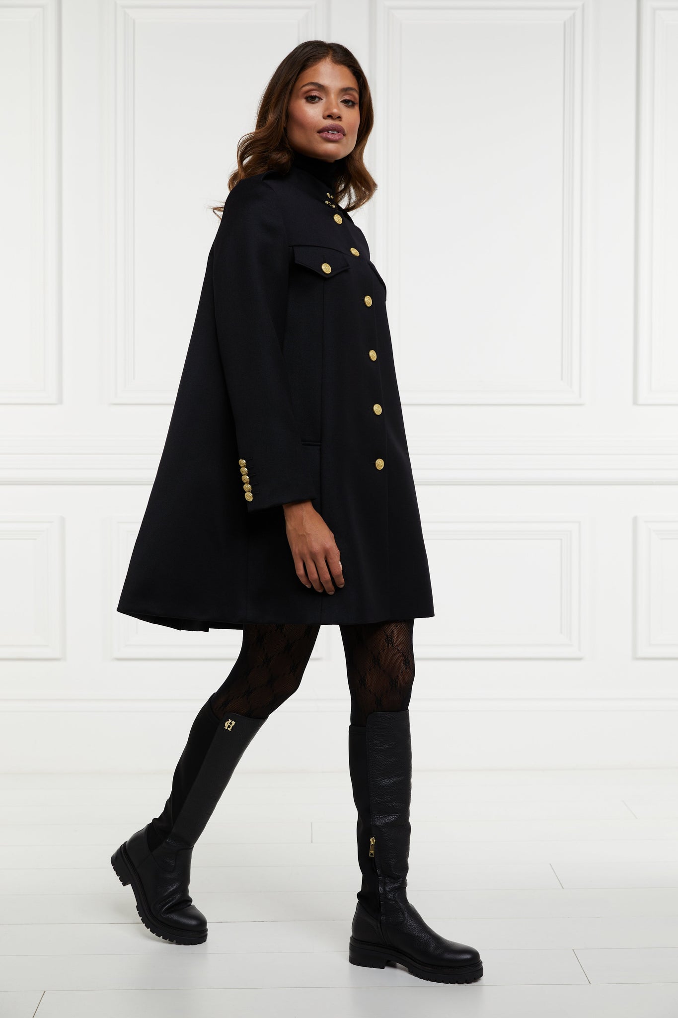 Highbury Cape Coat (Black Twill)