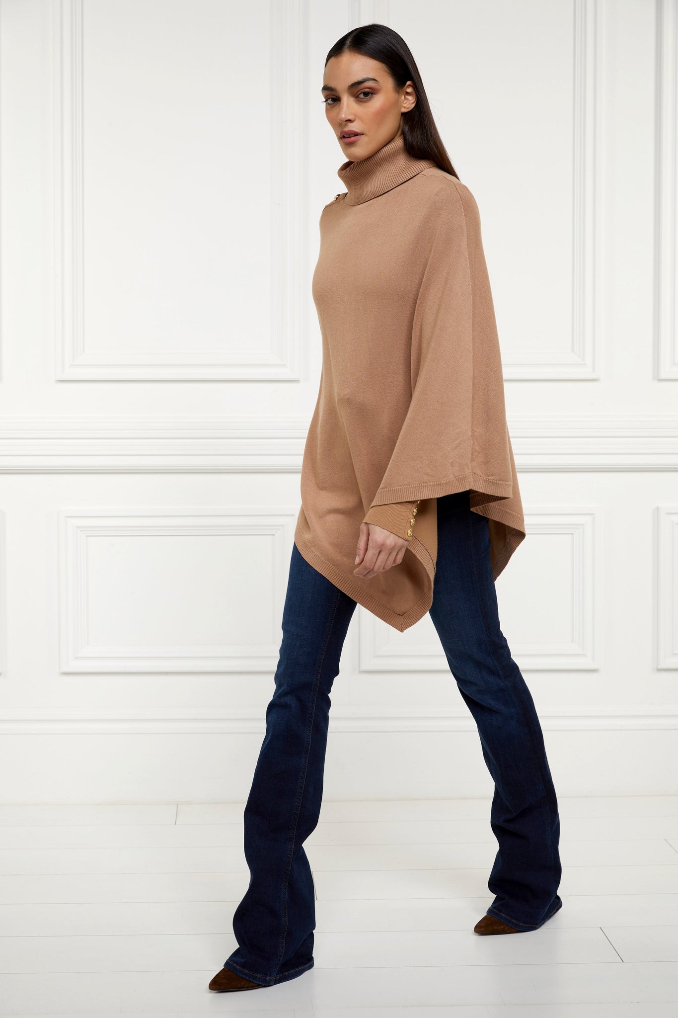 Roll Neck Cape (Camel)