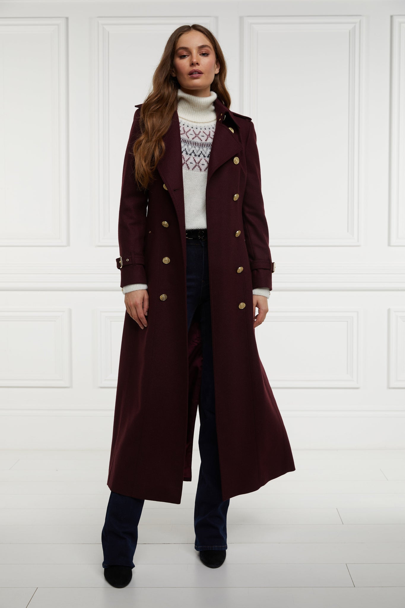 Full Length Marlborough Trench Coat (Mulberry)