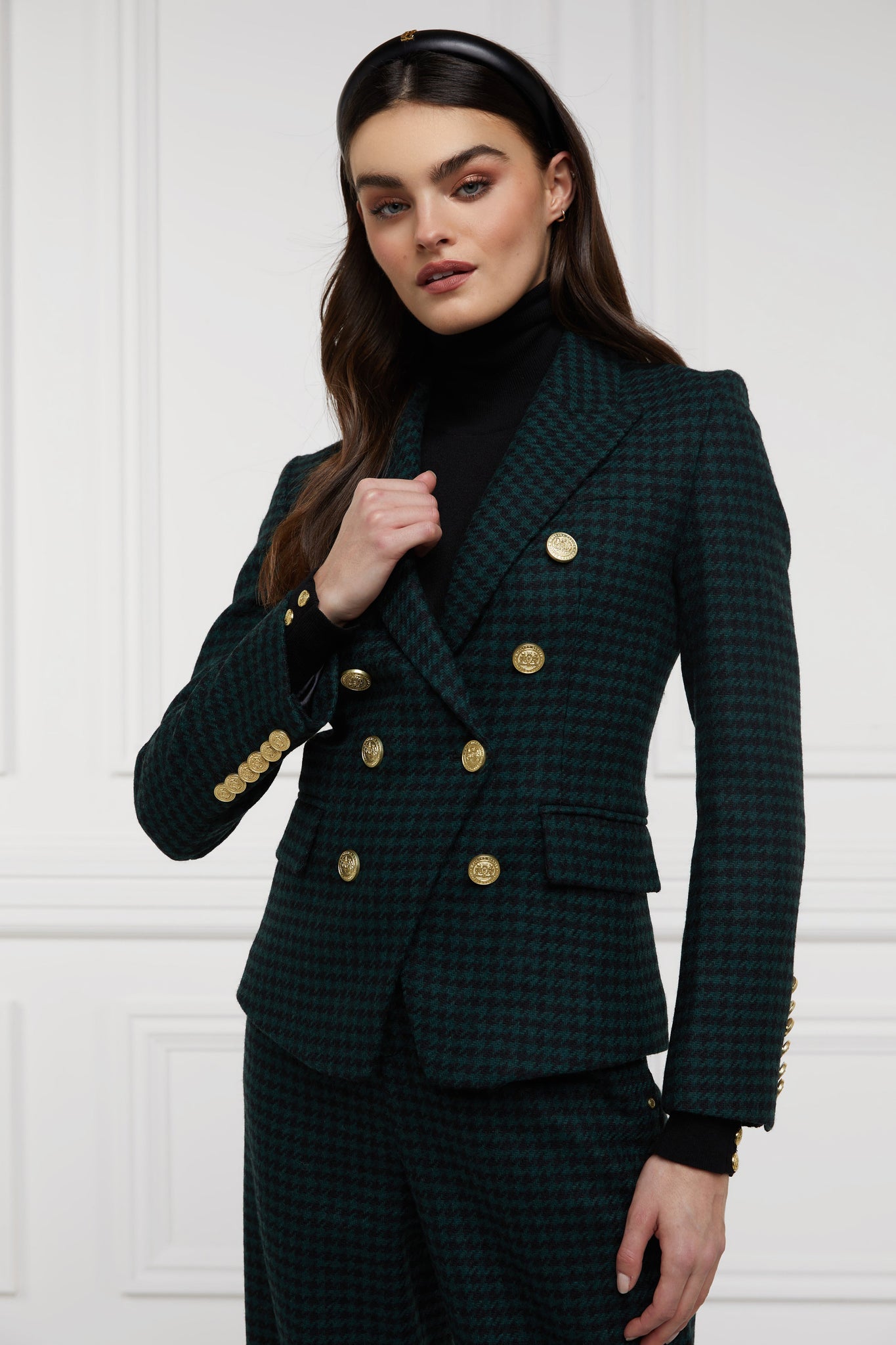 Knightsbridge Blazer (Emerald Houndstooth)