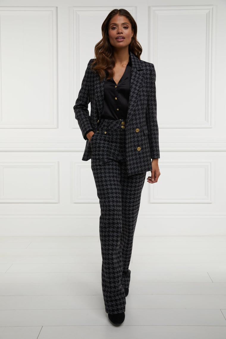 The Large Scale Charcoal Houndstooth Suit