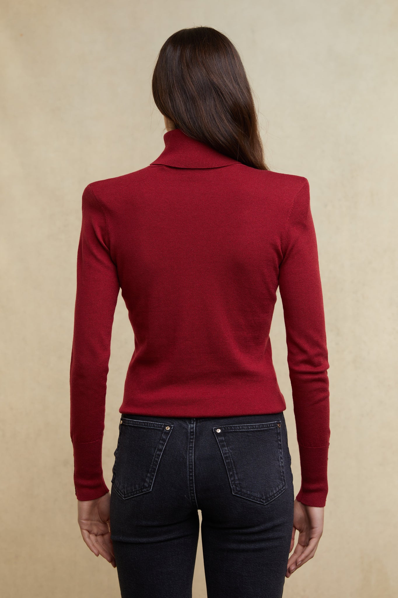 Victoria Cashmere Roll Neck (Berry)